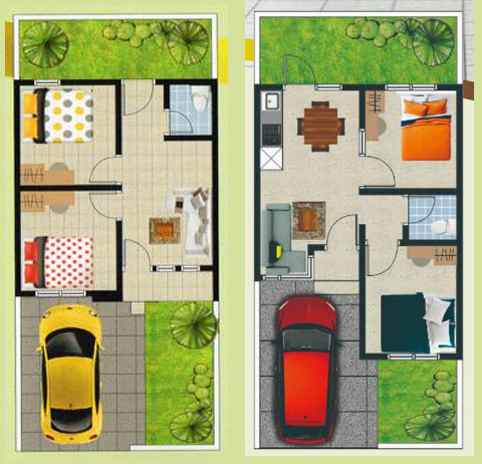 Desain Rumah dengan 2 kamar tidur