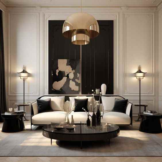 cat rumah hitam dan cream