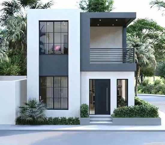 Rumah Kotak Minimalis Hitam Putih
