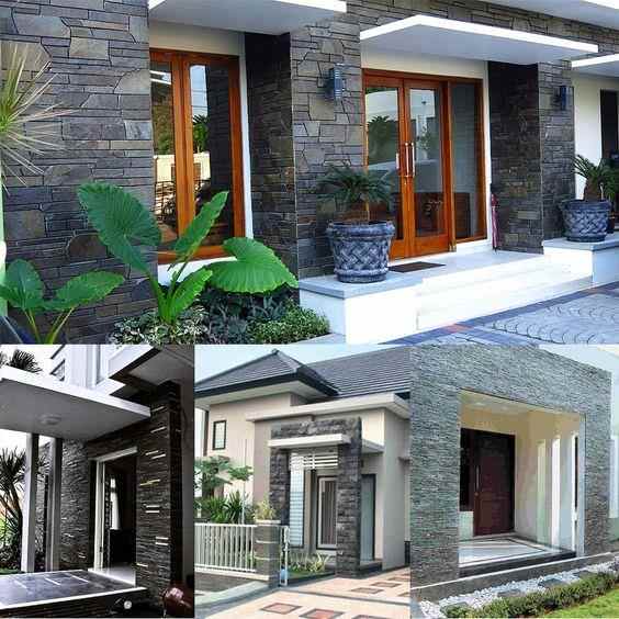 Rumah dengan Batu Alam Hitam