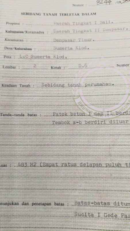 dijual 4 83 are jl drupadi sumerta klod renon denpasar