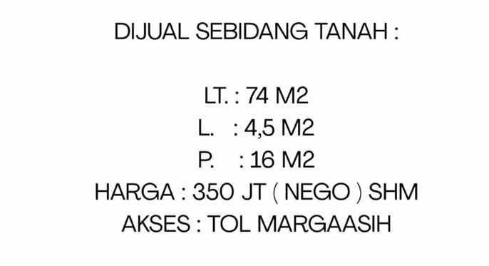 dijual murah tanah di cci