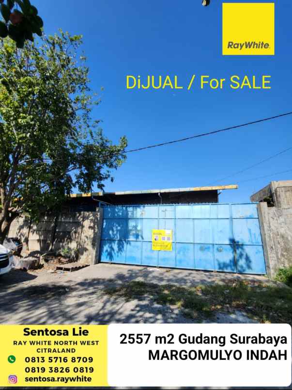 dijual ruko gudang kantor jalan margomulyo indah