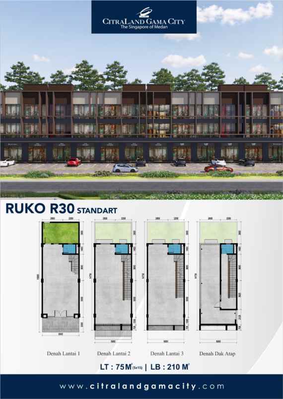 dijual ruko gudang kantor ruko citraland gama city