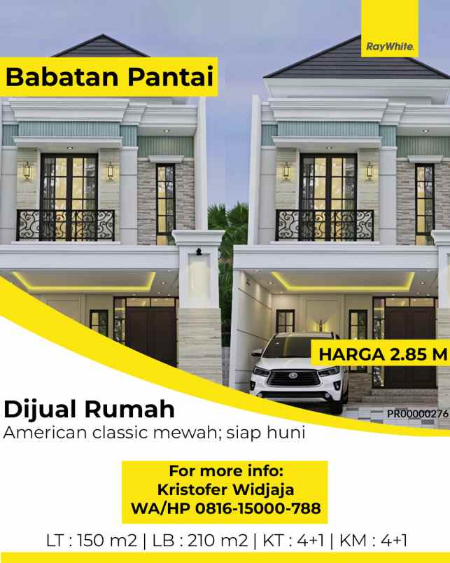 dijual rumah babatan pantai