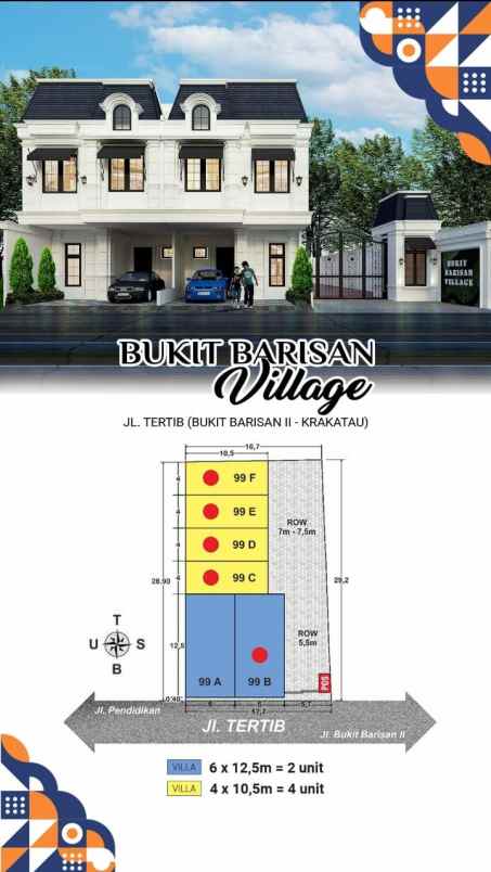 dijual rumah jalan tertib bukit barisan