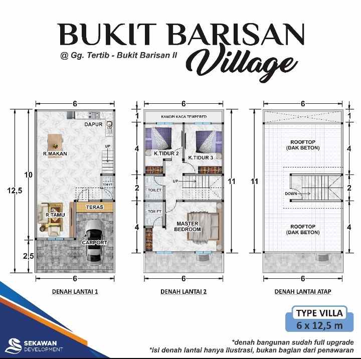 dijual rumah jalan tertib bukit barisan