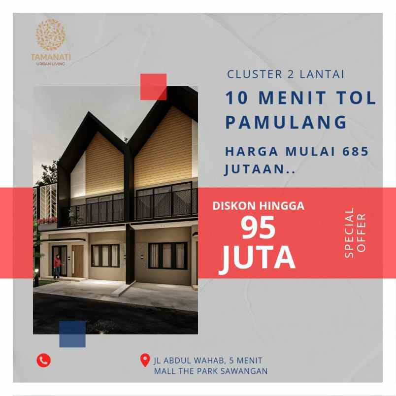 dijual rumah jl abdul wahab cinangka