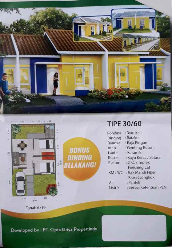 dijual rumah jln raya bojong klapa
