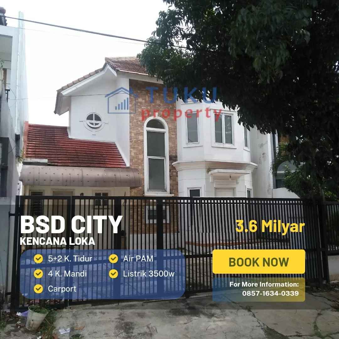 dijual rumah kencana loka bsd ciater