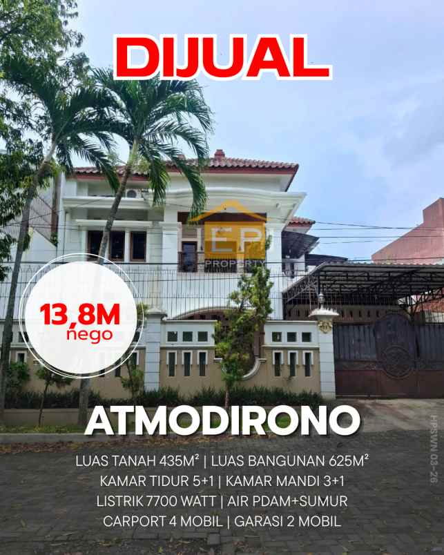 dijual rumah mewah di atmodirono semarang