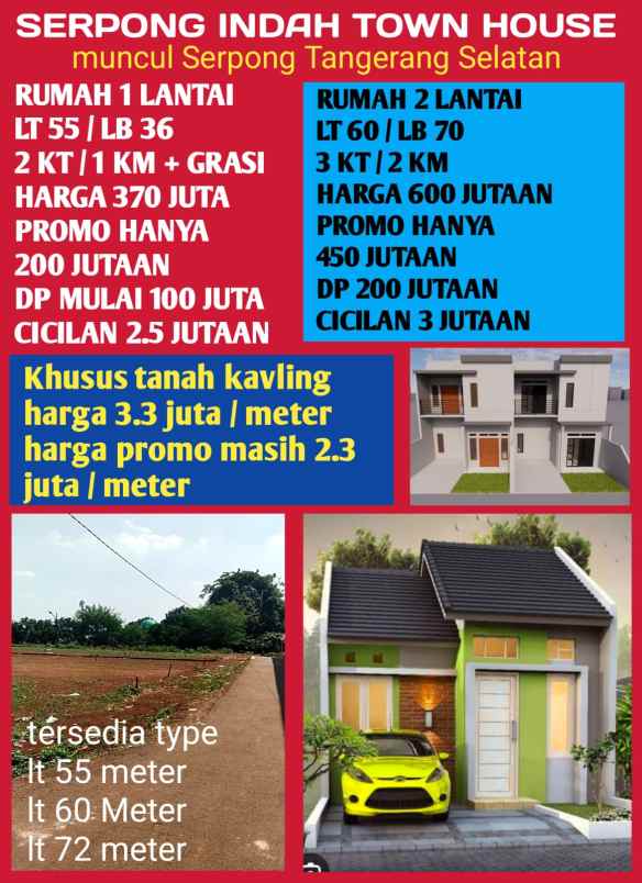 dijual rumah muncul setu tangerang selatan