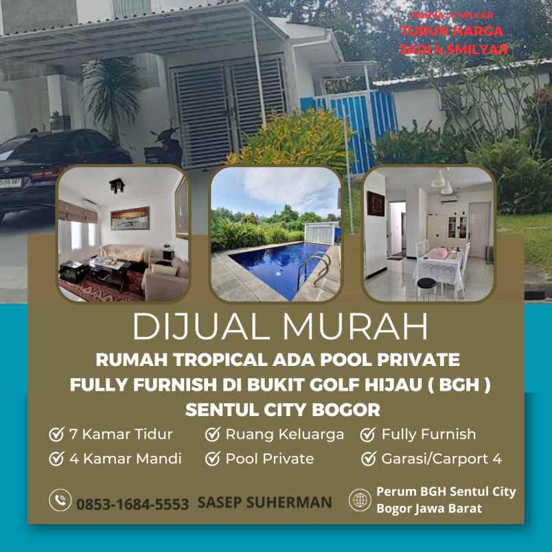 dijual rumah sentul city bogor jawa barat