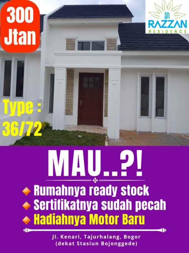 dijual rumah siap huni dekat stasiun bojonggede bogor