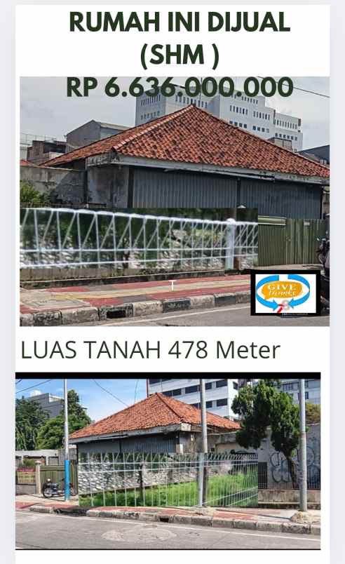 dijual rumah tua gunung sahari raya jakarta pusat