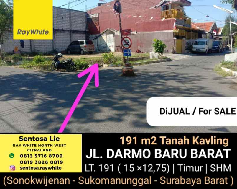 dijual tanah jalan darmo baru barat