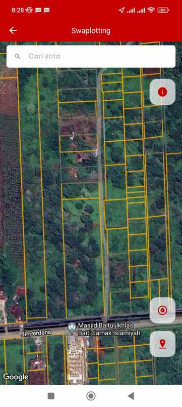 dijual tanah jalan perdana