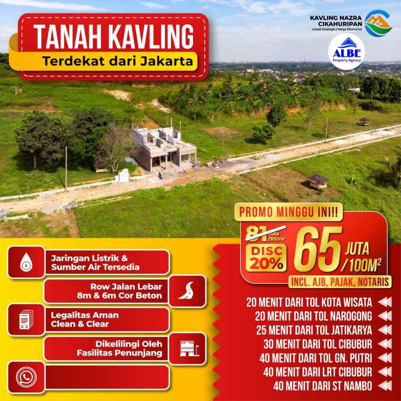 dijual tanah jl cikahuripan