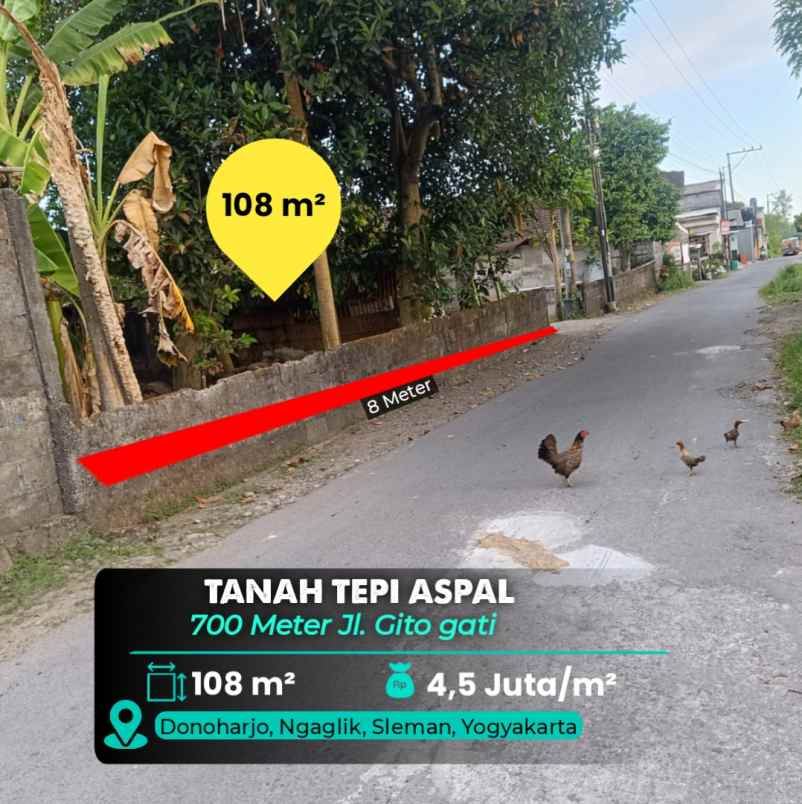 dijual tanah jl gito gati