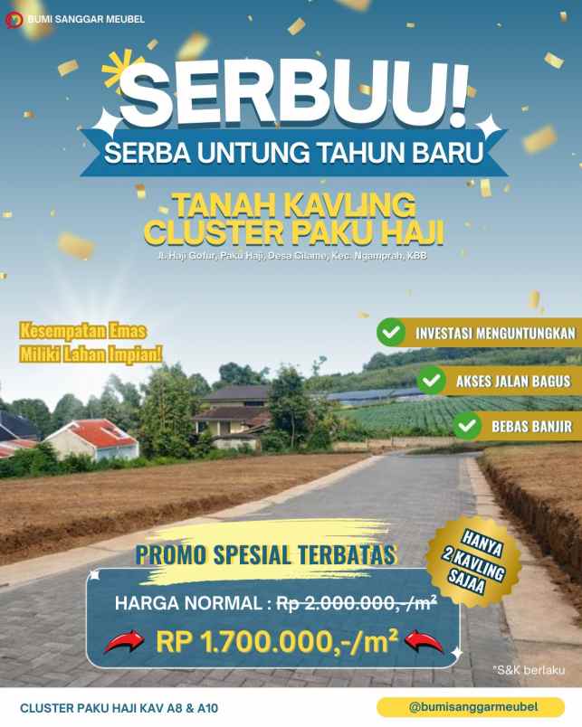 dijual tanah jl h gofur pakuhaji