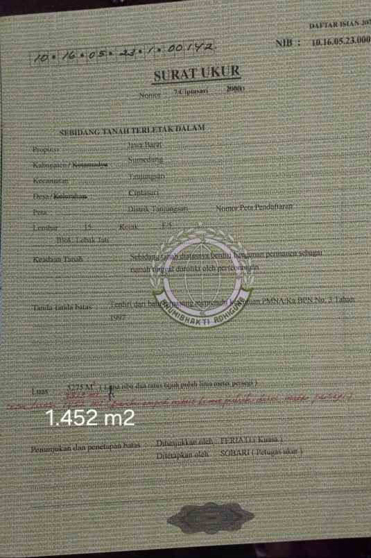 dijual tanah jl nasional 5