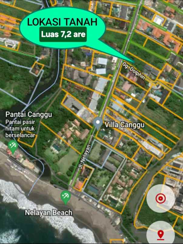 dijual tanah jl nelayan batu bolong