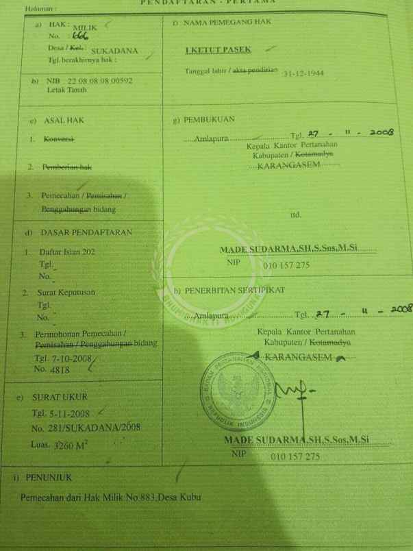 dijual tanah jl raya amlapura singaraja