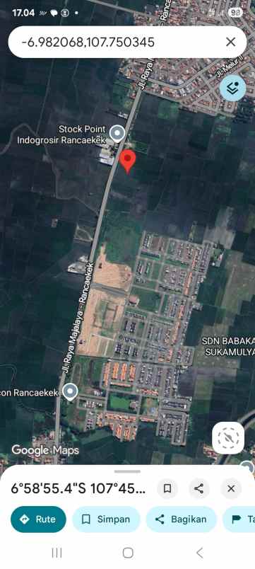 dijual tanah jl raya majalaya rancaekek