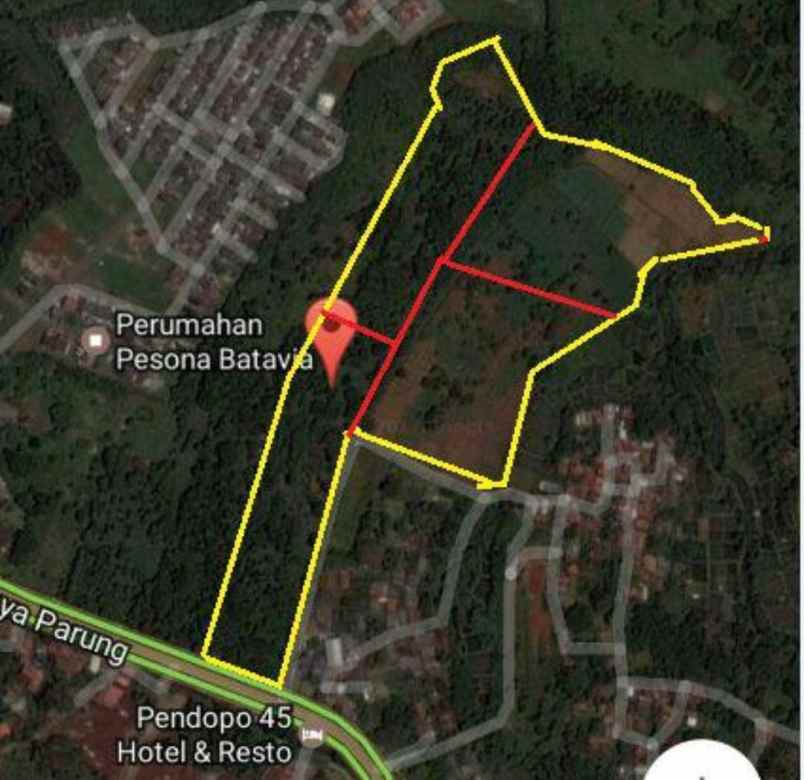 dijual tanah jl raya parung bogor