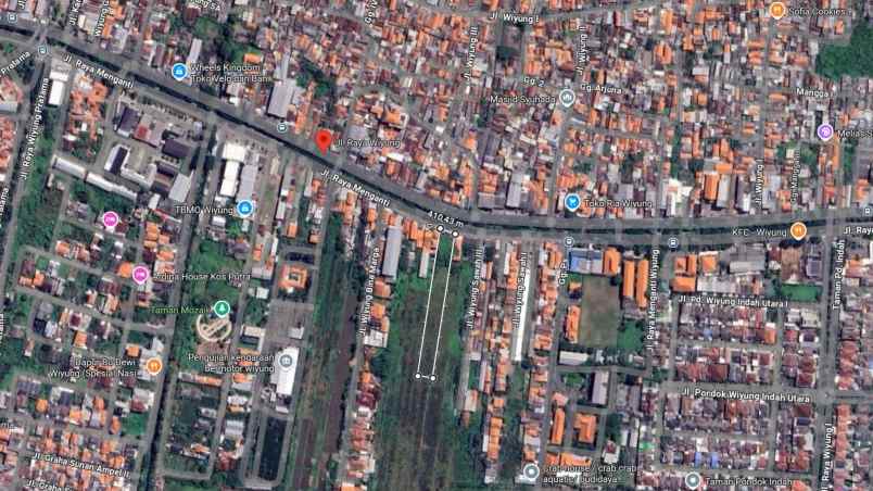 dijual tanah jl raya wiyung