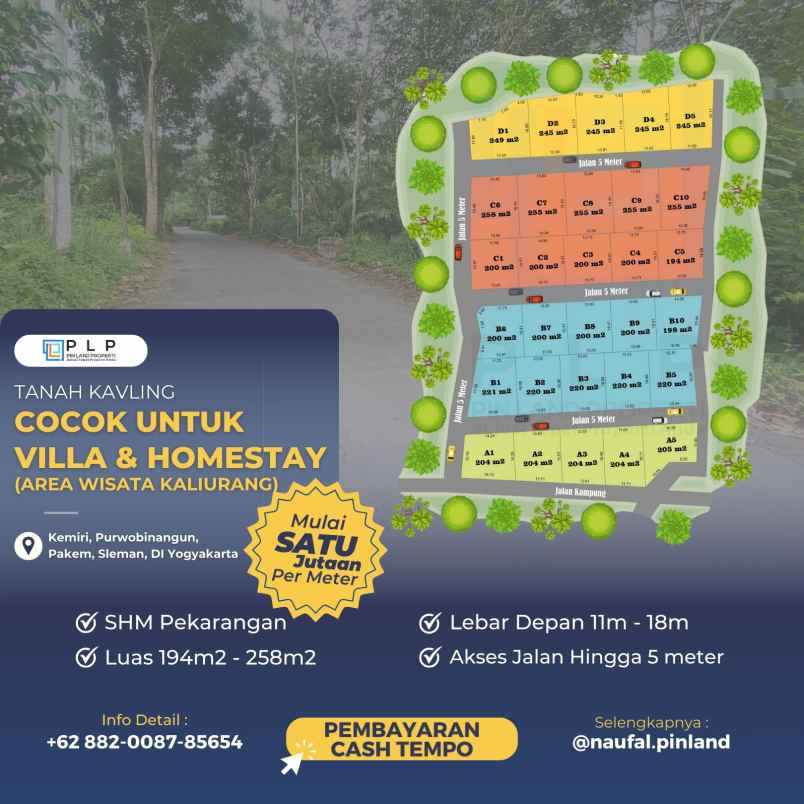 dijual tanah kemiri purwobinangun pakem