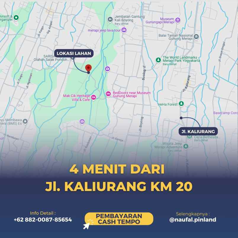 dijual tanah kemiri purwobinangun pakem