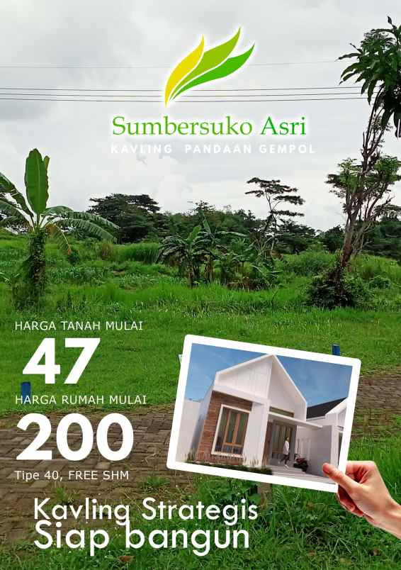 dijual tanah kemuning sumbersuko kec