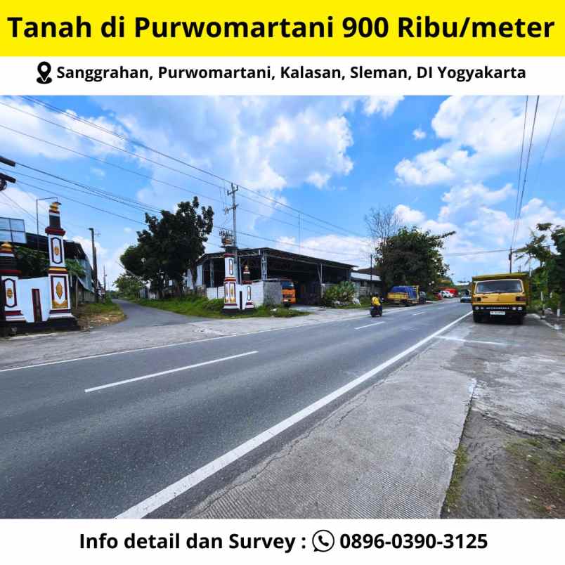 dijual tanah sanggrahan purwomartani