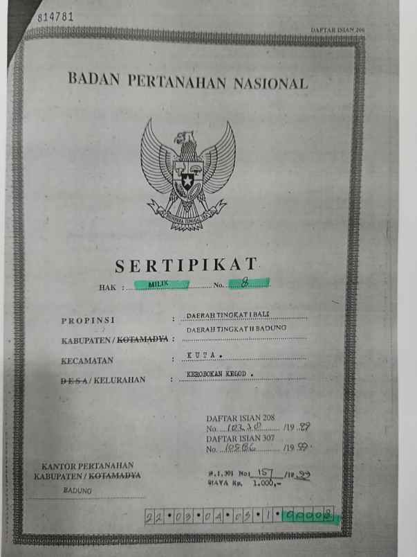 dijual tanah teuku umar barat