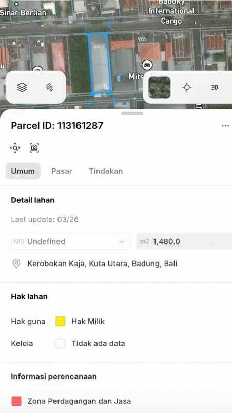 dijual tanah teuku umar barat