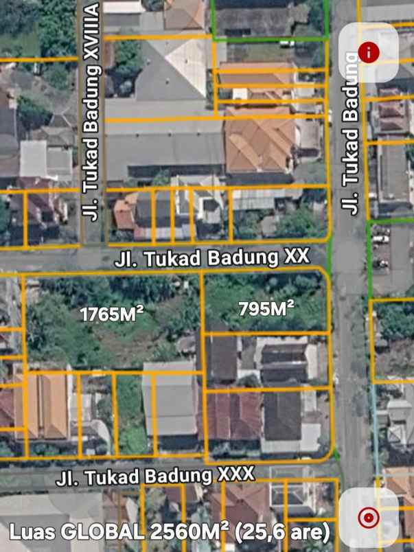 dijual tanah tukad badung