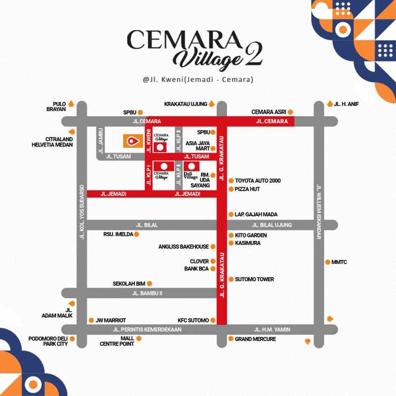 dijual villa cemara village 2 jalan