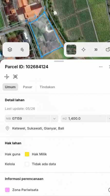 dijual villa pantai pabean ketewel