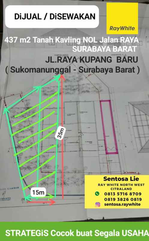 disewakan tanah jalan raya kupang baru