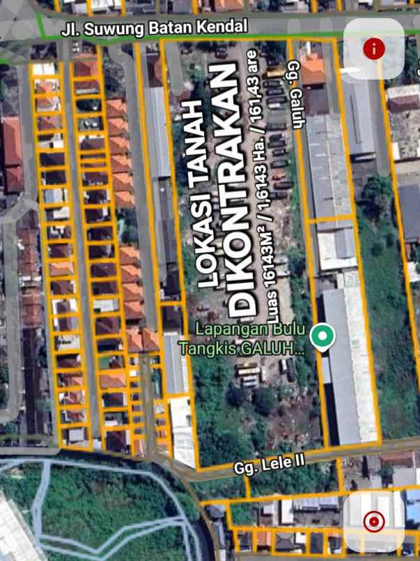 disewakan tanah sesetan