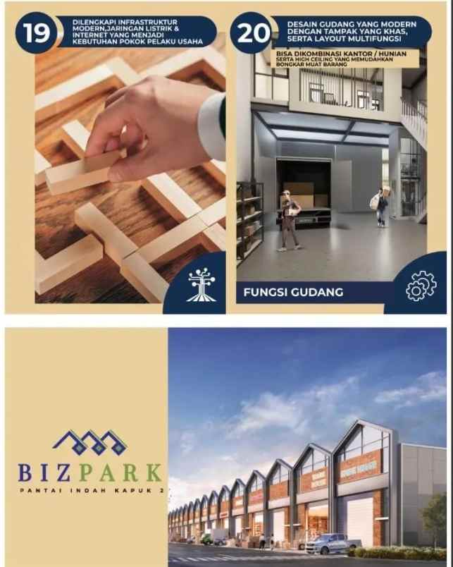 gudang bizpark pik2 2 unit gandeng