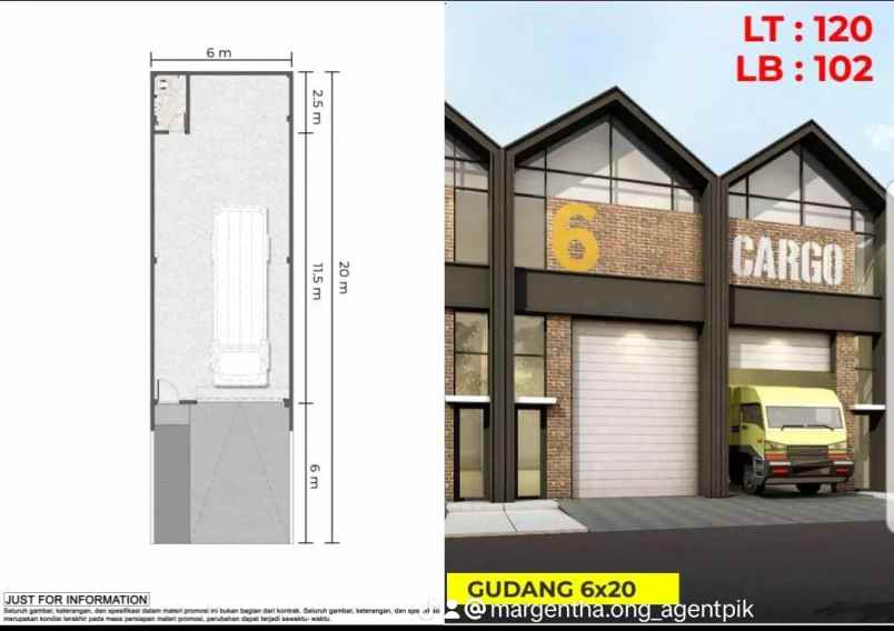 gudang bizpark pik2 2 unit gandeng