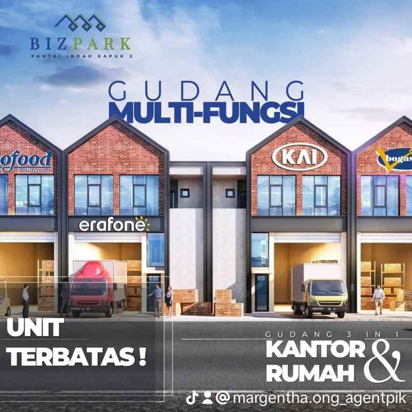 gudang bizpark pik2 2 unit gandeng