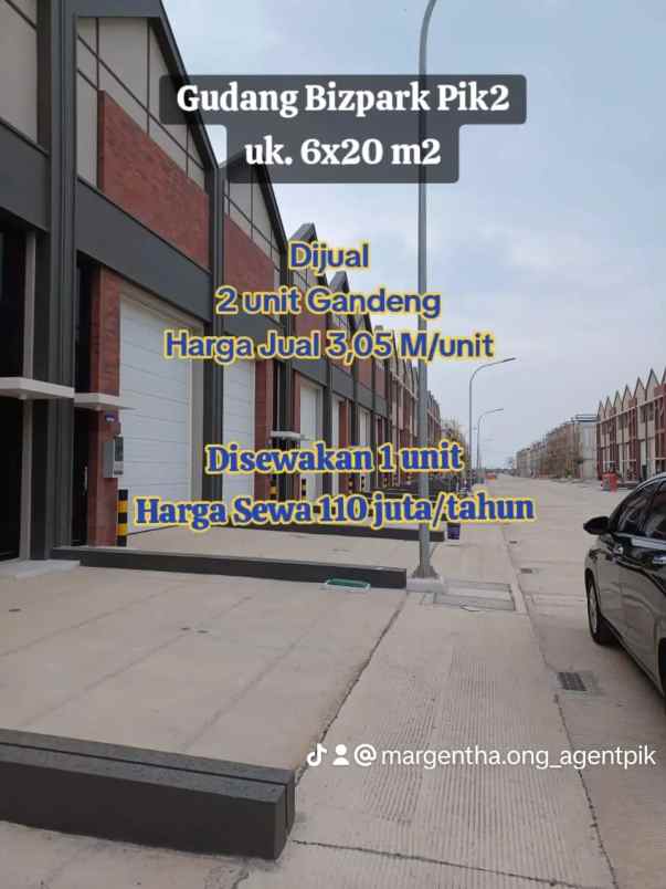 gudang bizpark pik2 2 unit gandeng