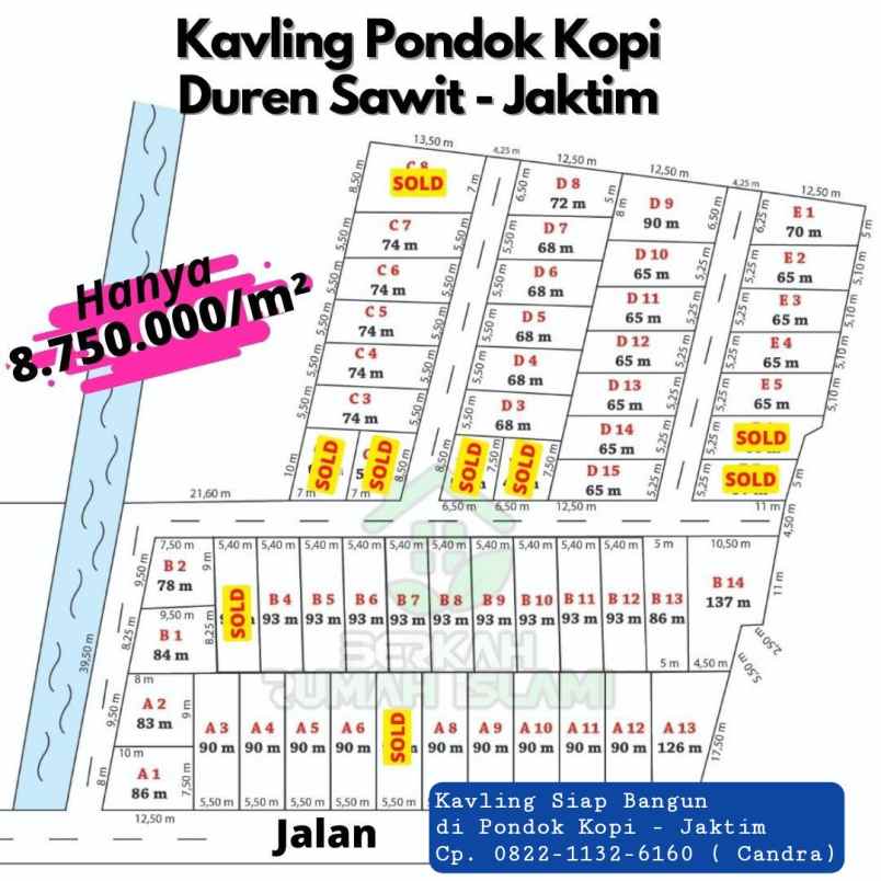 kavling pondok kopi jakarta timur luas 90 m2