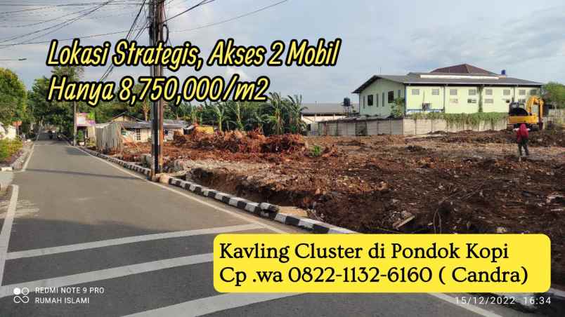kavling pondok kopi jakarta timur luas 90 m2
