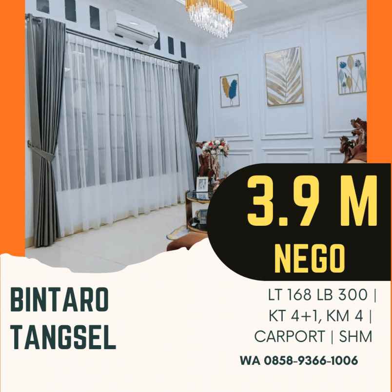 rumah bintaro tangsel siap huni dekat ke bxc mall