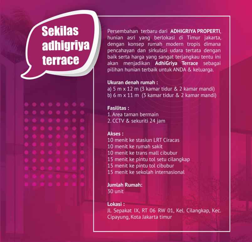 rumah jl sepakat ix cilangkap