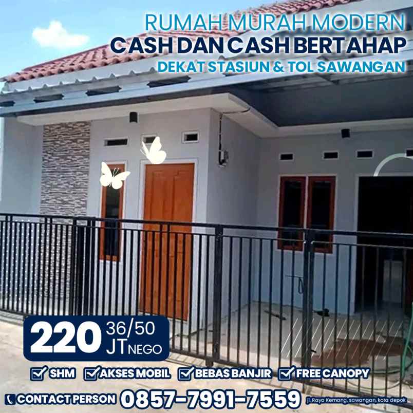 rumah siap huni 220 jt nego cash no kpr bonus canopy